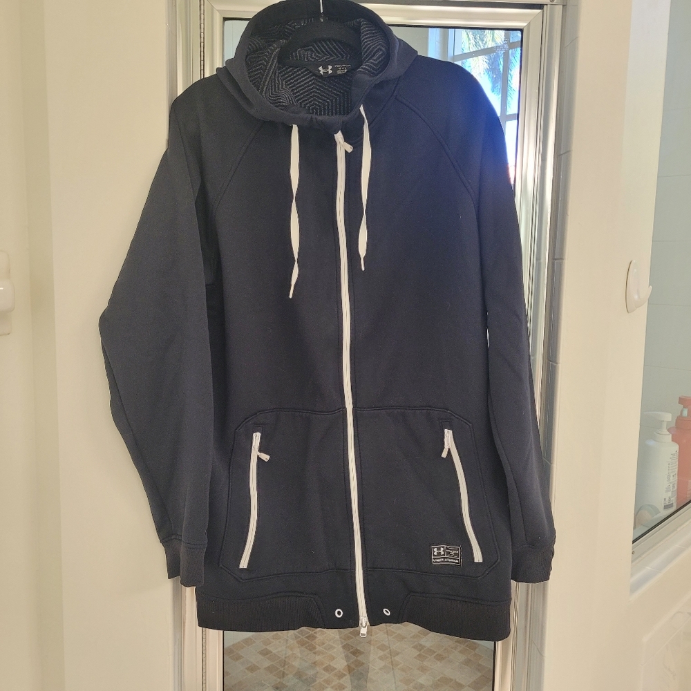 Under Armour Mens Black Full Zip Hoodie Sweatshirt **Large  **